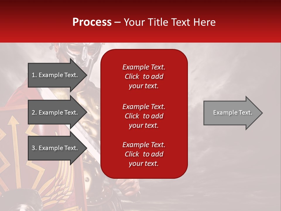 A Man In Armor Holding A Sword And A Shield PowerPoint Template