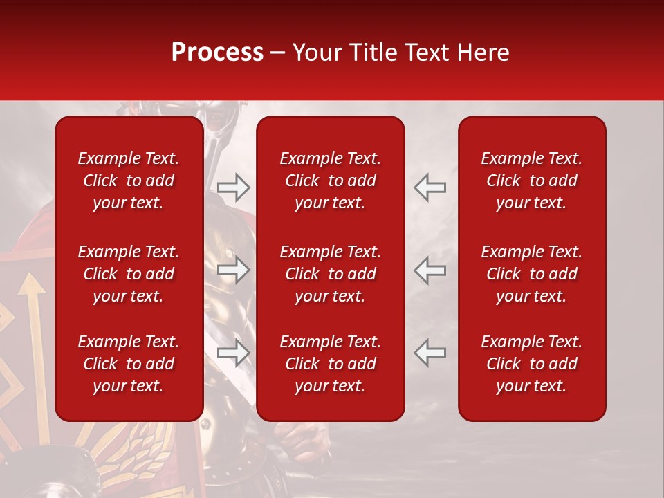 A Man In Armor Holding A Sword And A Shield PowerPoint Template