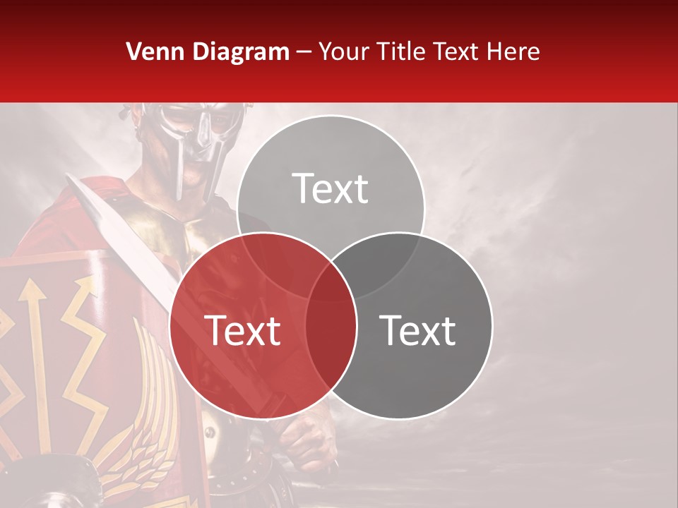 A Man In Armor Holding A Sword And A Shield PowerPoint Template