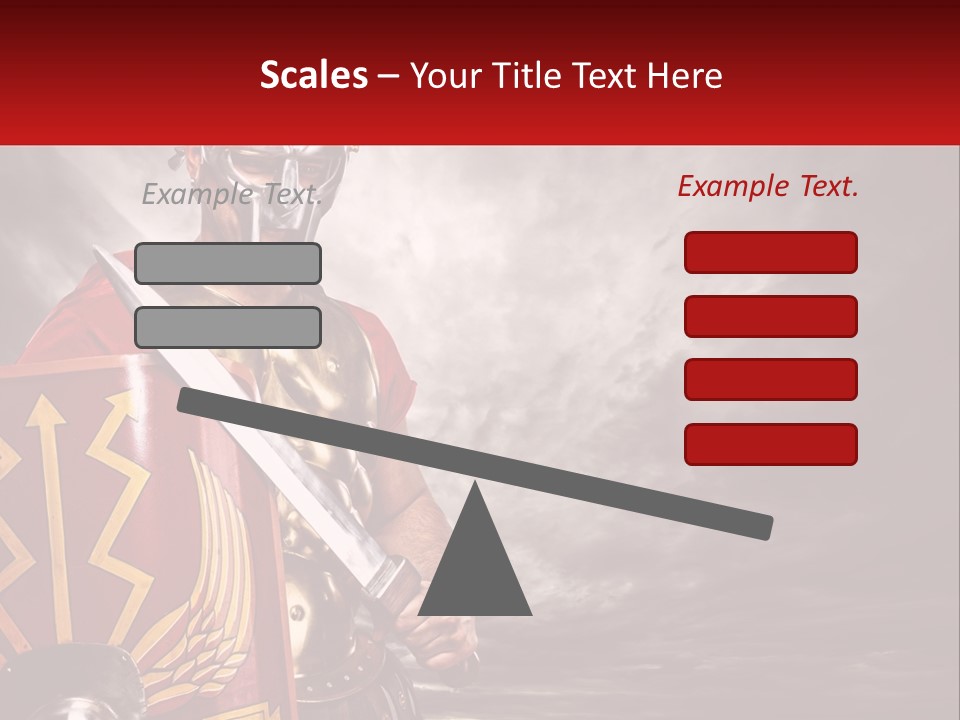 A Man In Armor Holding A Sword And A Shield PowerPoint Template