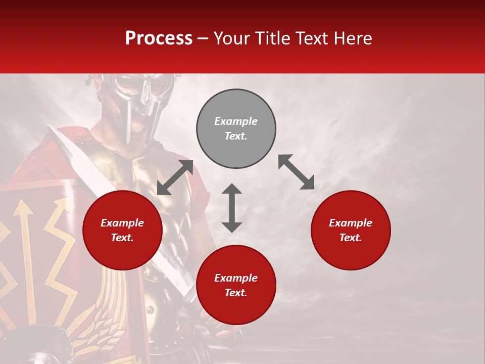 A Man In Armor Holding A Sword And A Shield PowerPoint Template