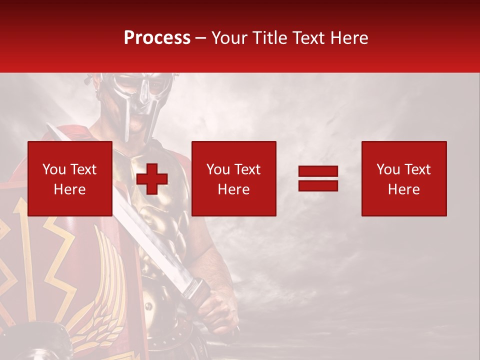 A Man In Armor Holding A Sword And A Shield PowerPoint Template