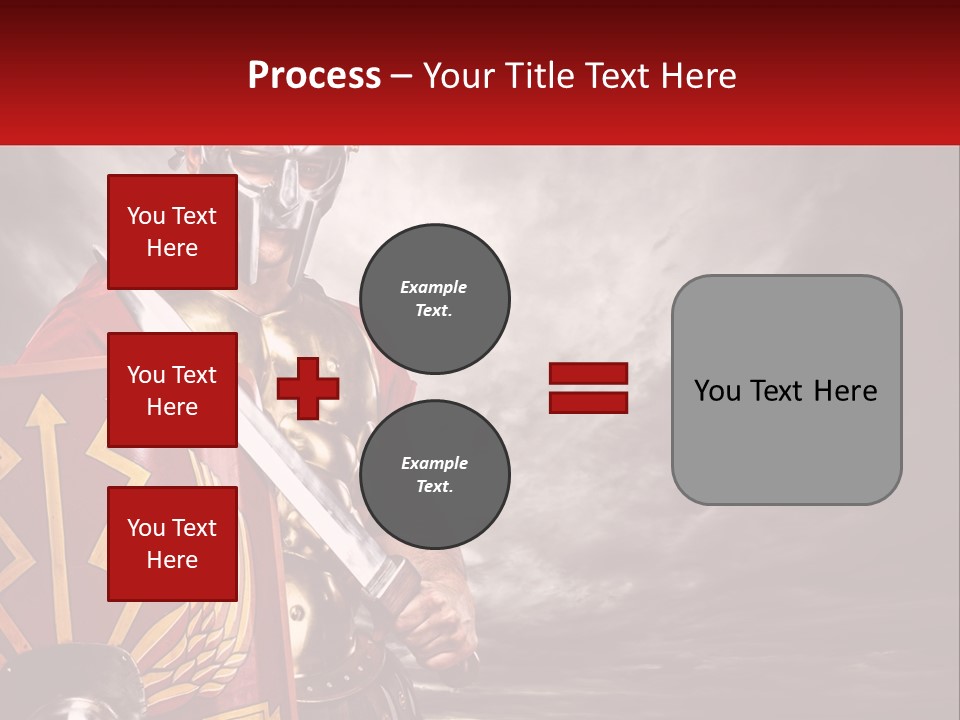 A Man In Armor Holding A Sword And A Shield PowerPoint Template
