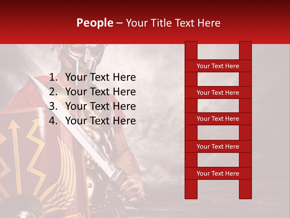 A Man In Armor Holding A Sword And A Shield PowerPoint Template