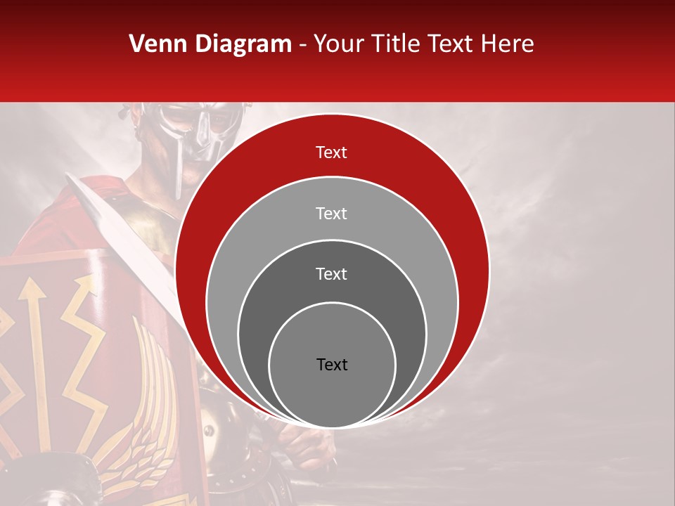 A Man In Armor Holding A Sword And A Shield PowerPoint Template