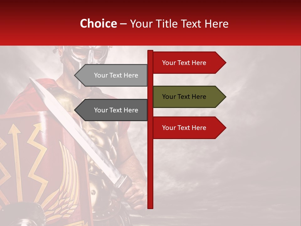 A Man In Armor Holding A Sword And A Shield PowerPoint Template