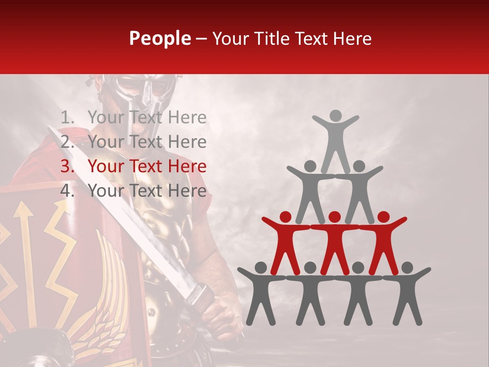 A Man In Armor Holding A Sword And A Shield PowerPoint Template