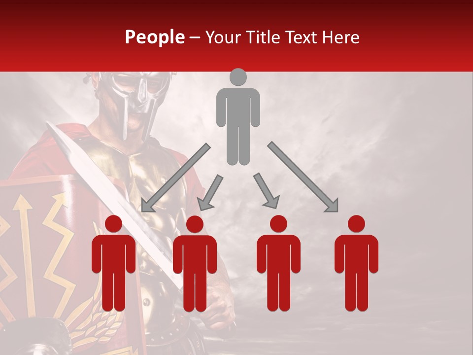 A Man In Armor Holding A Sword And A Shield PowerPoint Template