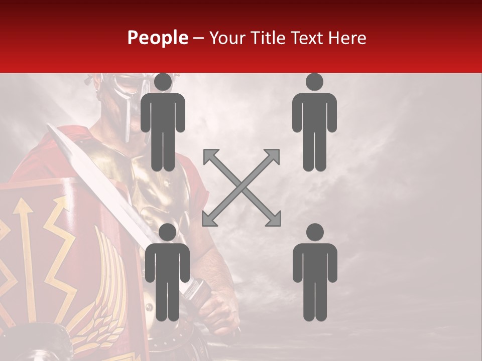 A Man In Armor Holding A Sword And A Shield PowerPoint Template
