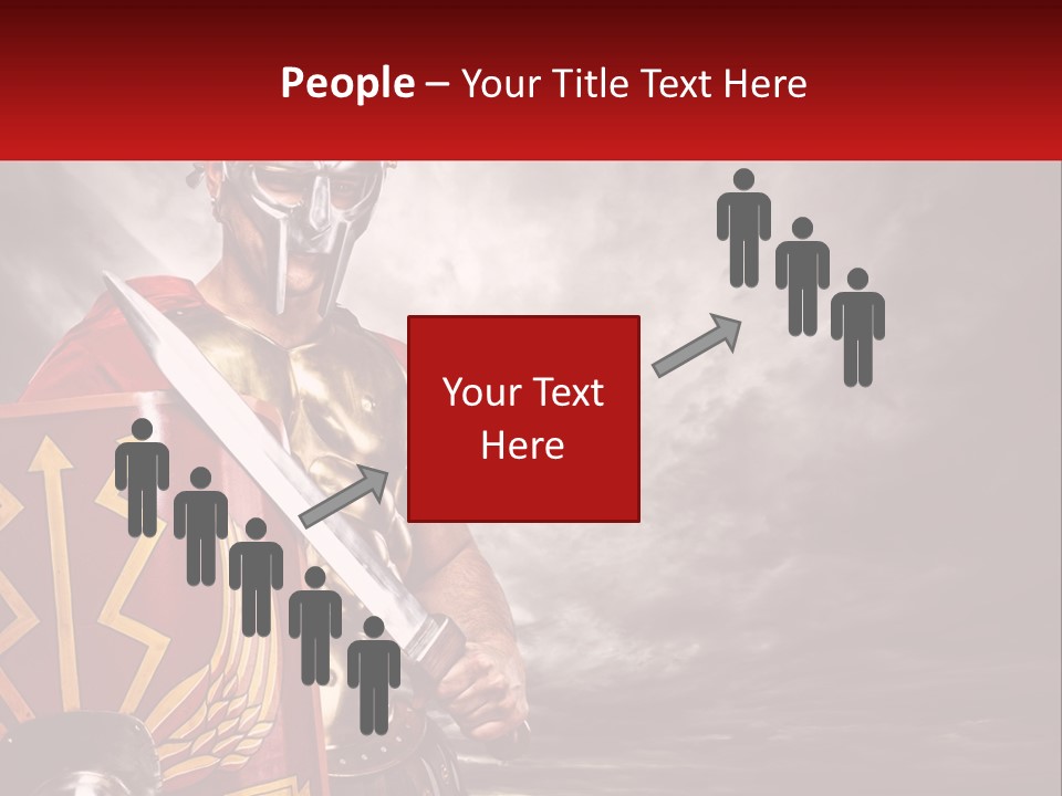 A Man In Armor Holding A Sword And A Shield PowerPoint Template