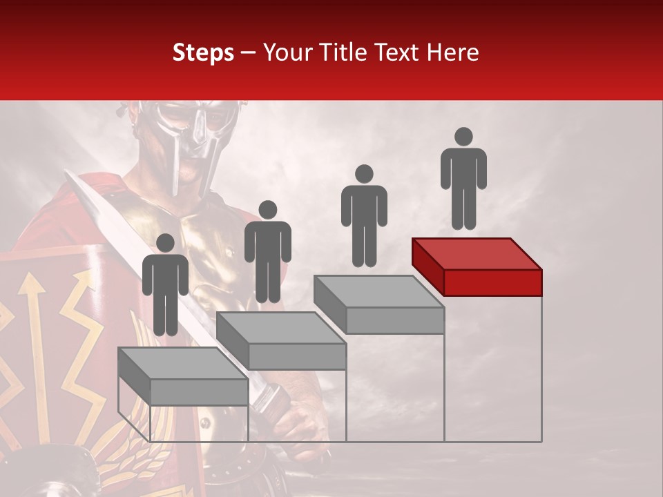 A Man In Armor Holding A Sword And A Shield PowerPoint Template