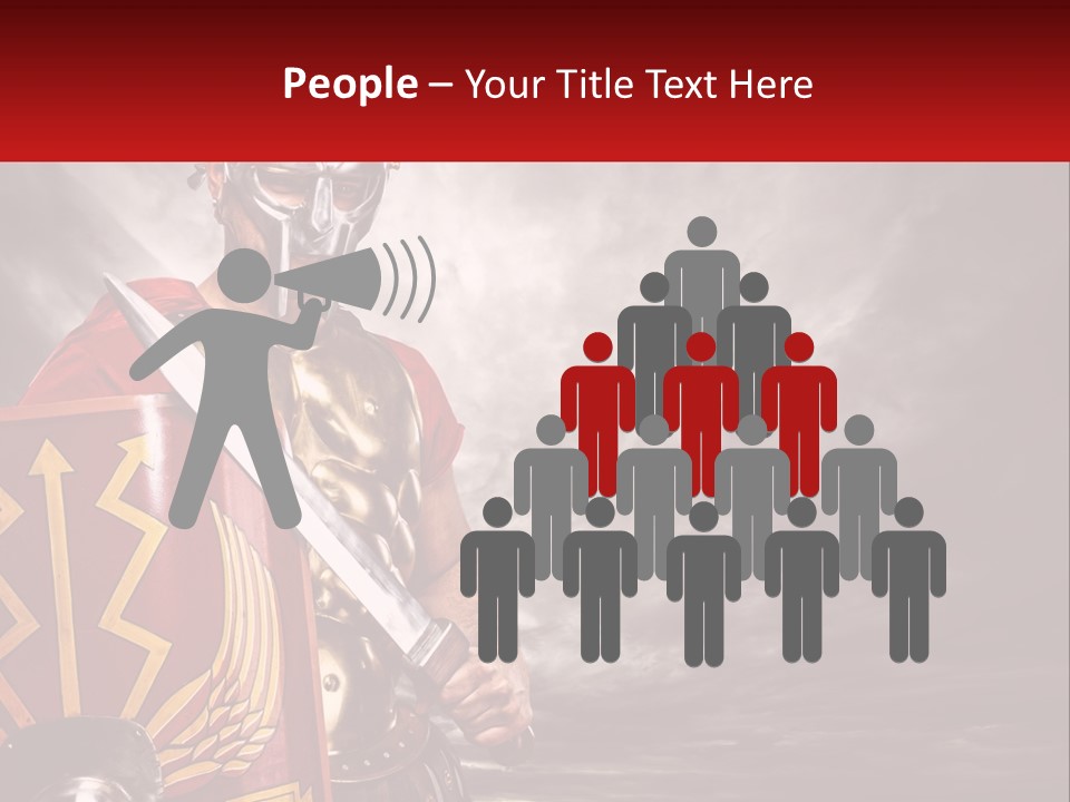 A Man In Armor Holding A Sword And A Shield PowerPoint Template