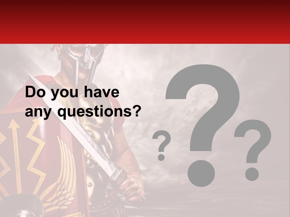 A Man In Armor Holding A Sword And A Shield PowerPoint Template