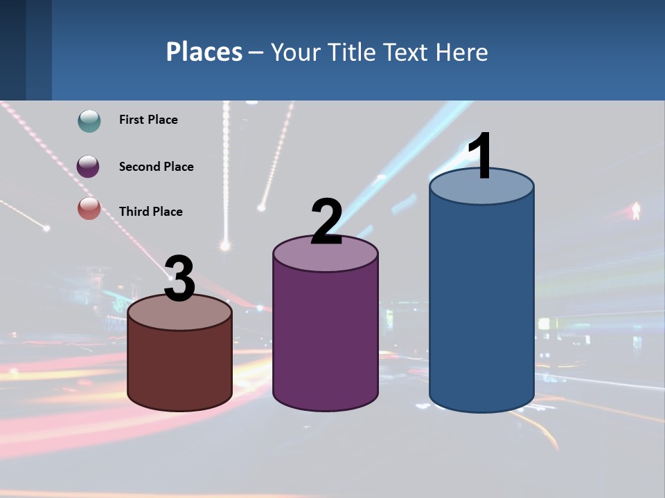 A Blurry Image Of A City Street At Night PowerPoint Template