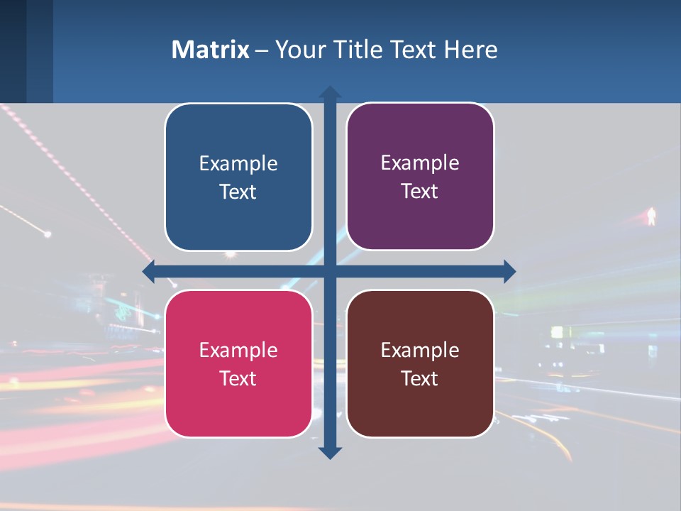 A Blurry Image Of A City Street At Night PowerPoint Template