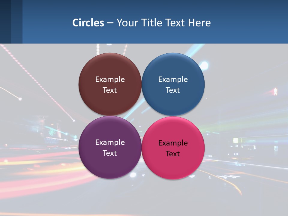 A Blurry Image Of A City Street At Night PowerPoint Template
