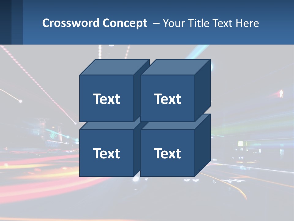 A Blurry Image Of A City Street At Night PowerPoint Template