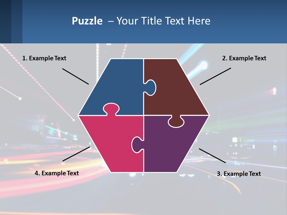 A Blurry Image Of A City Street At Night PowerPoint Template