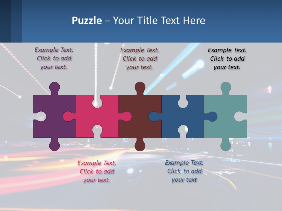 A Blurry Image Of A City Street At Night PowerPoint Template