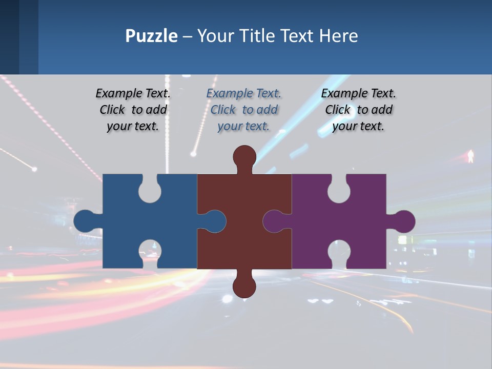 A Blurry Image Of A City Street At Night PowerPoint Template