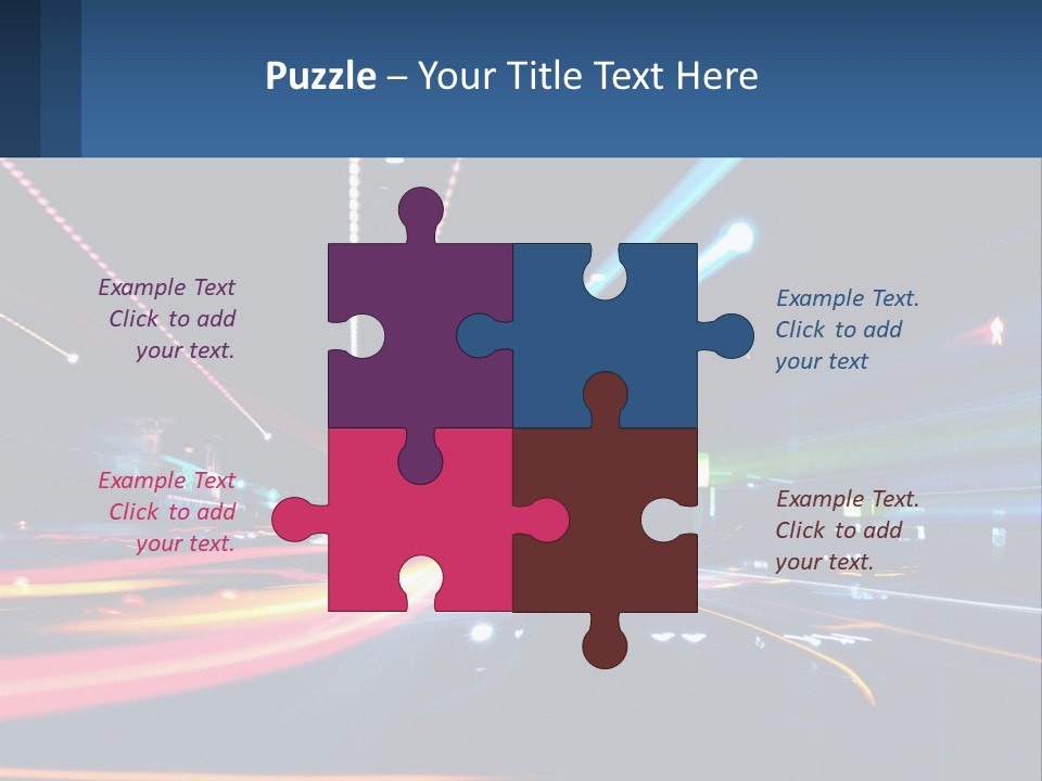 A Blurry Image Of A City Street At Night PowerPoint Template