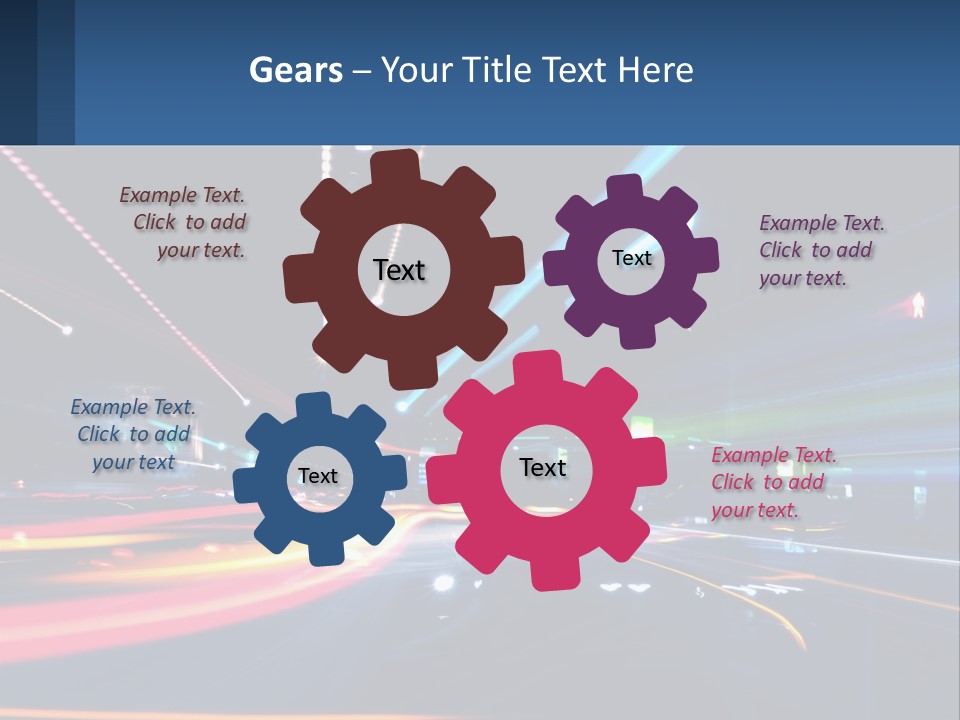 A Blurry Image Of A City Street At Night PowerPoint Template