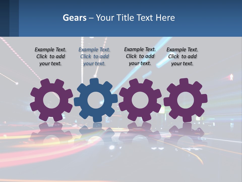 A Blurry Image Of A City Street At Night PowerPoint Template