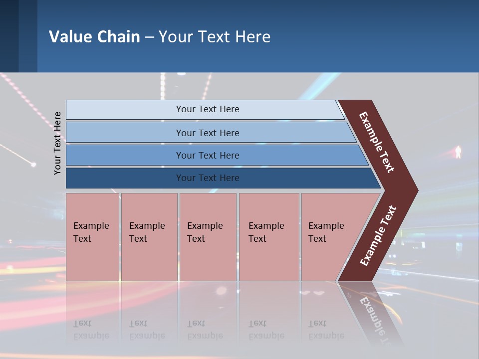 A Blurry Image Of A City Street At Night PowerPoint Template