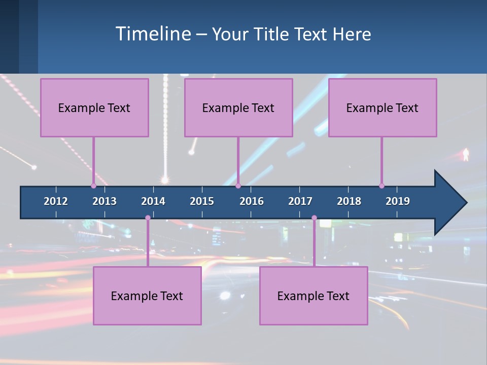 A Blurry Image Of A City Street At Night PowerPoint Template