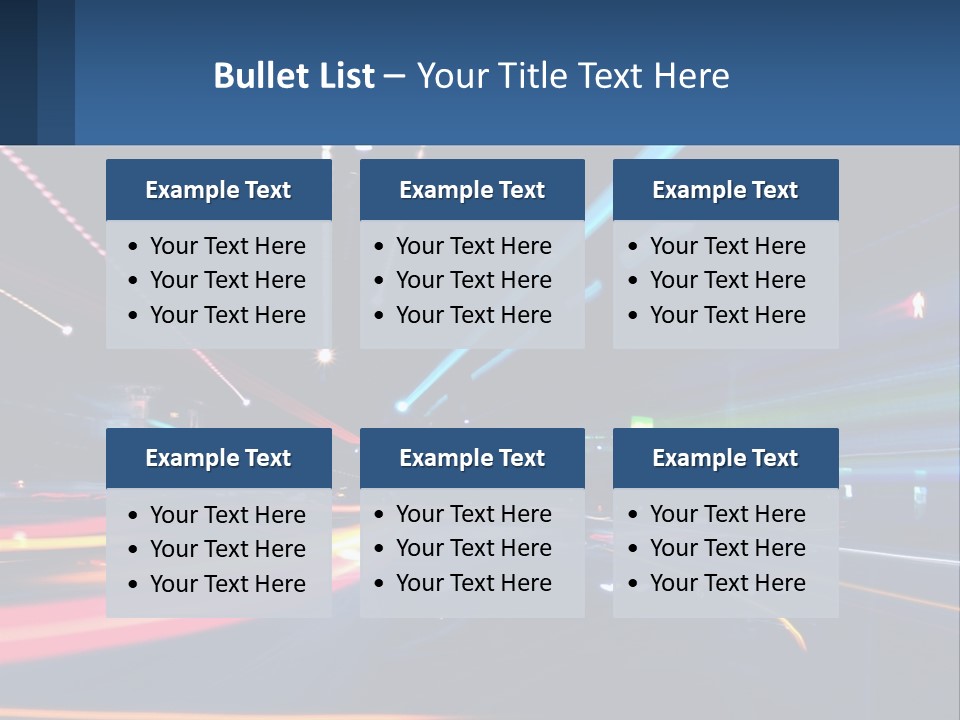 A Blurry Image Of A City Street At Night PowerPoint Template