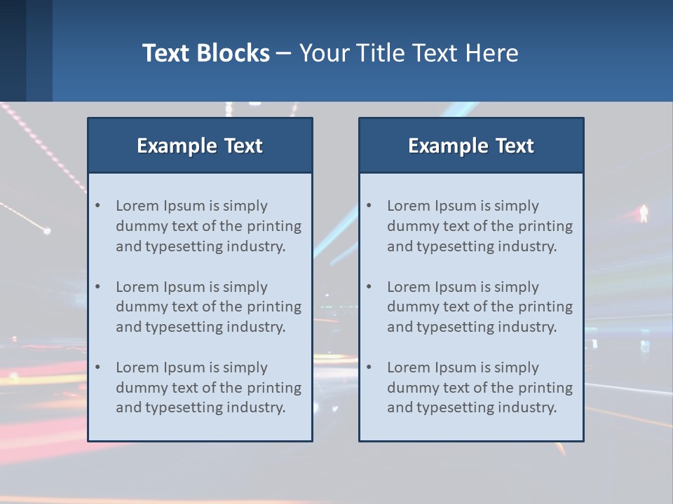 A Blurry Image Of A City Street At Night PowerPoint Template