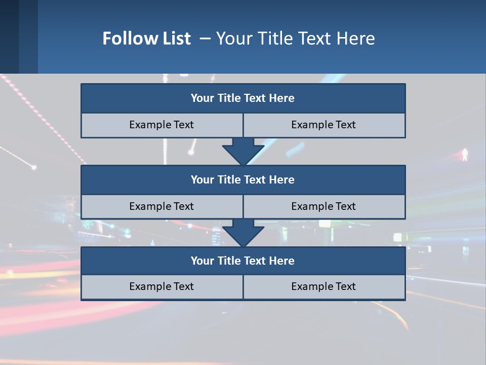 A Blurry Image Of A City Street At Night PowerPoint Template