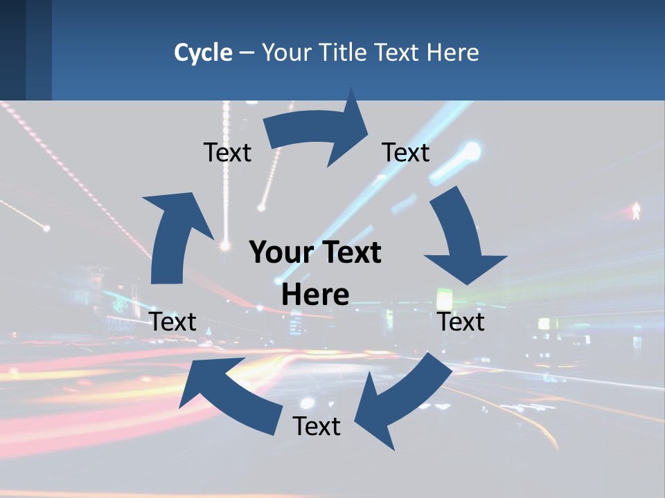 A Blurry Image Of A City Street At Night PowerPoint Template