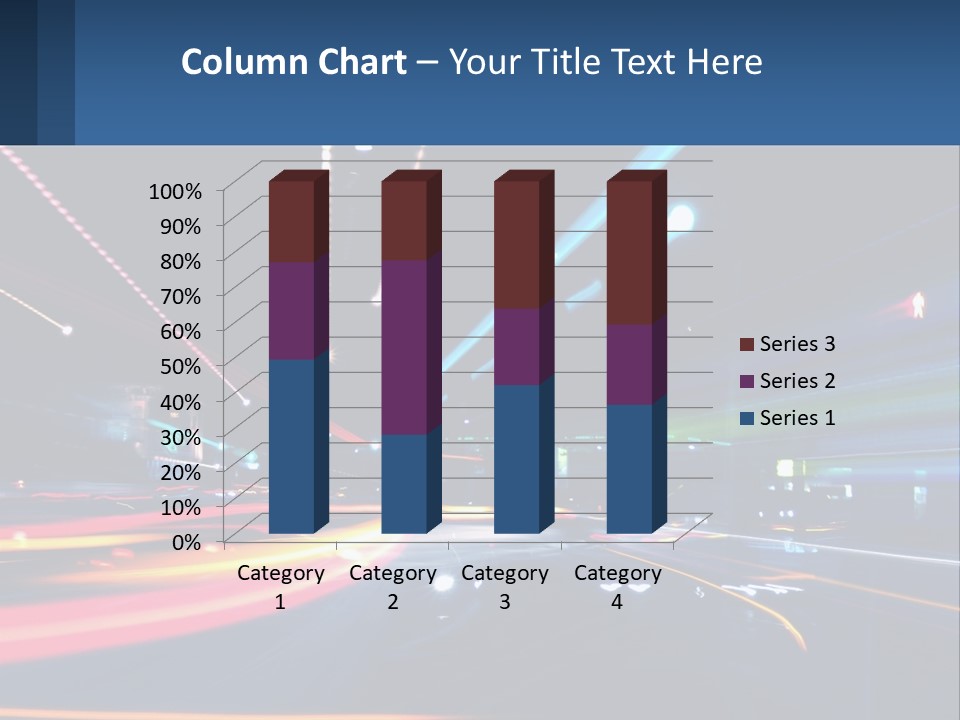 A Blurry Image Of A City Street At Night PowerPoint Template