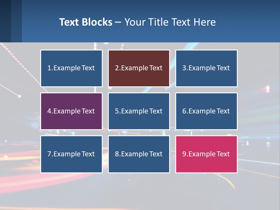 A Blurry Image Of A City Street At Night PowerPoint Template