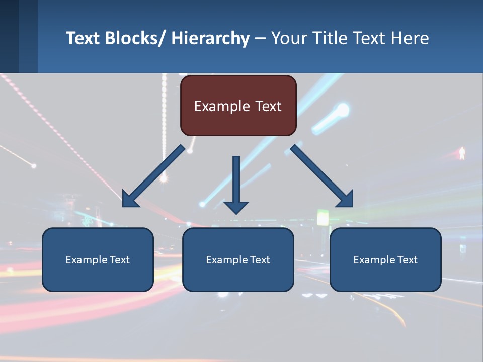 A Blurry Image Of A City Street At Night PowerPoint Template