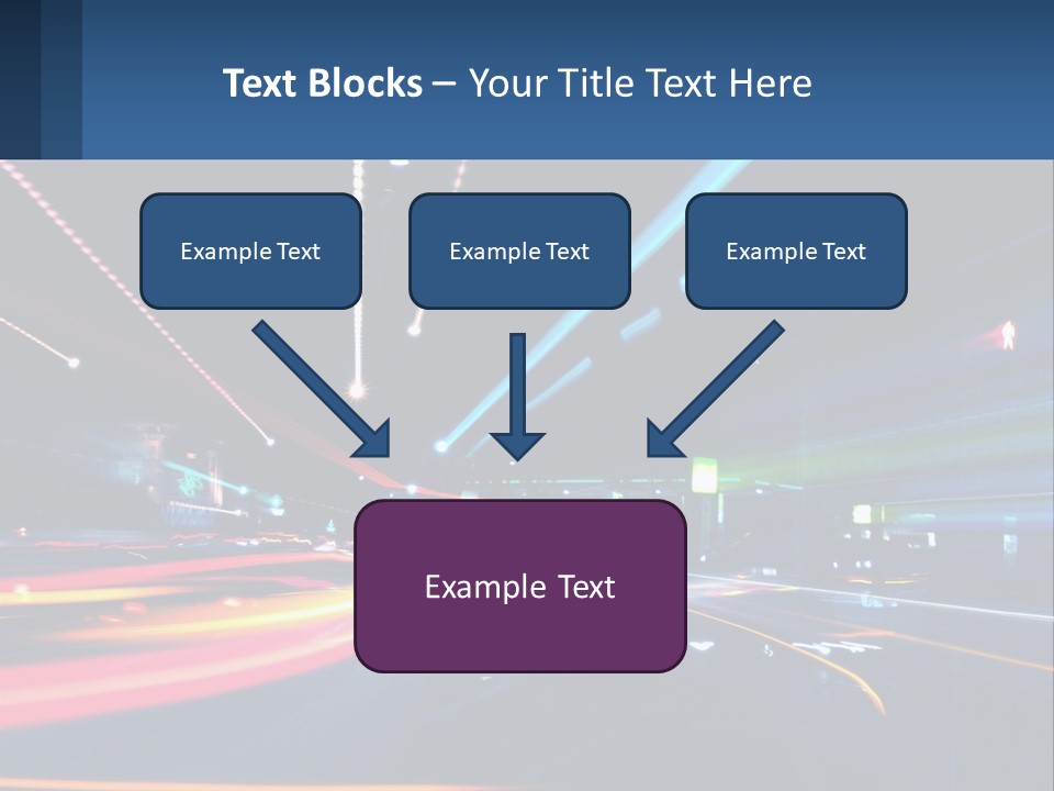 A Blurry Image Of A City Street At Night PowerPoint Template