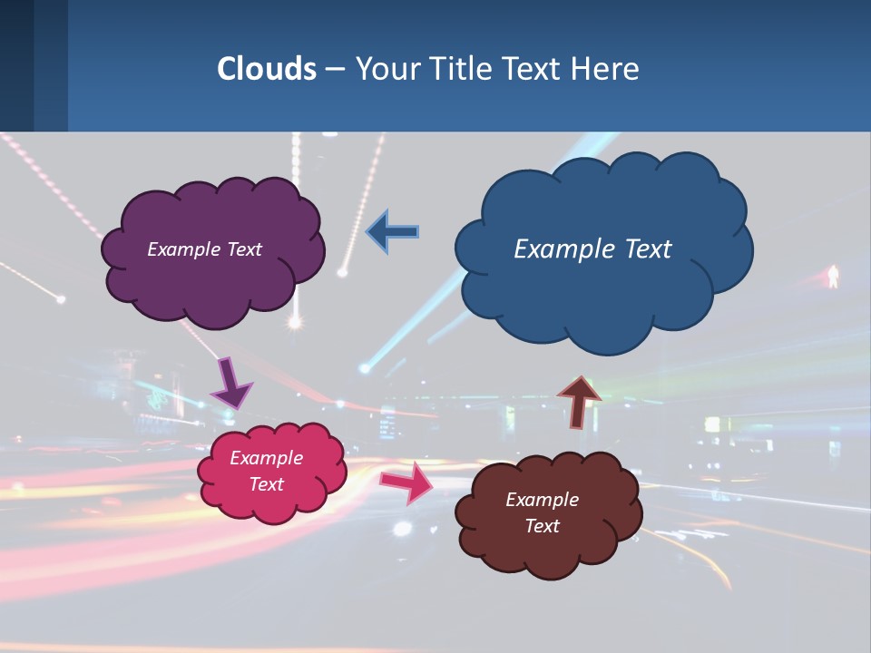 A Blurry Image Of A City Street At Night PowerPoint Template