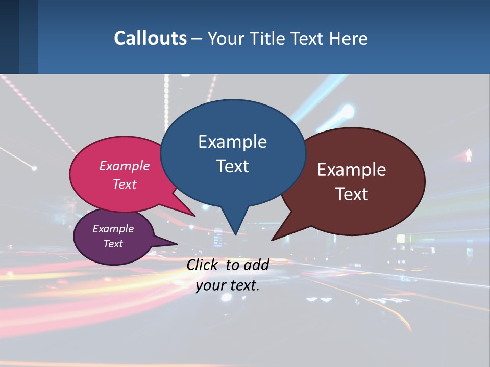 A Blurry Image Of A City Street At Night PowerPoint Template