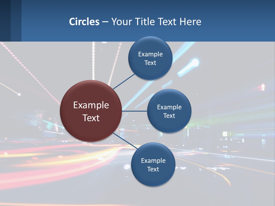 A Blurry Image Of A City Street At Night PowerPoint Template