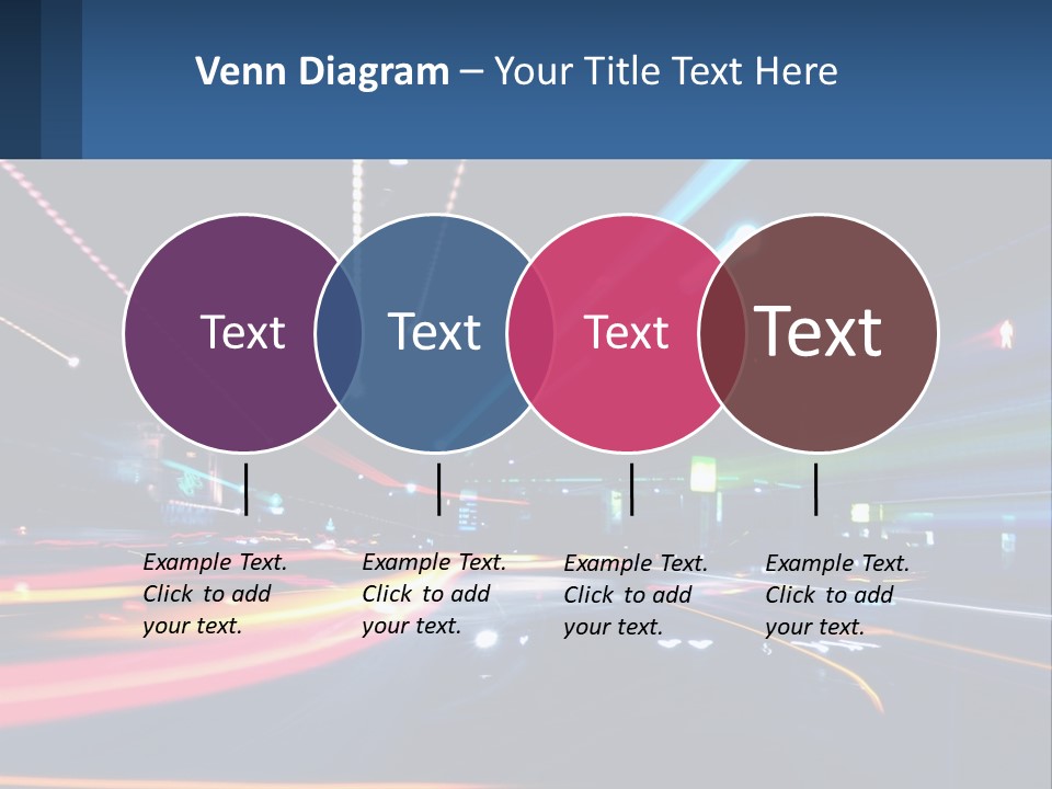 A Blurry Image Of A City Street At Night PowerPoint Template