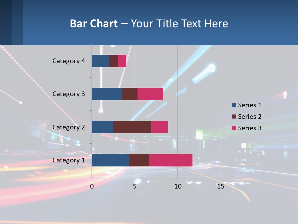 A Blurry Image Of A City Street At Night PowerPoint Template