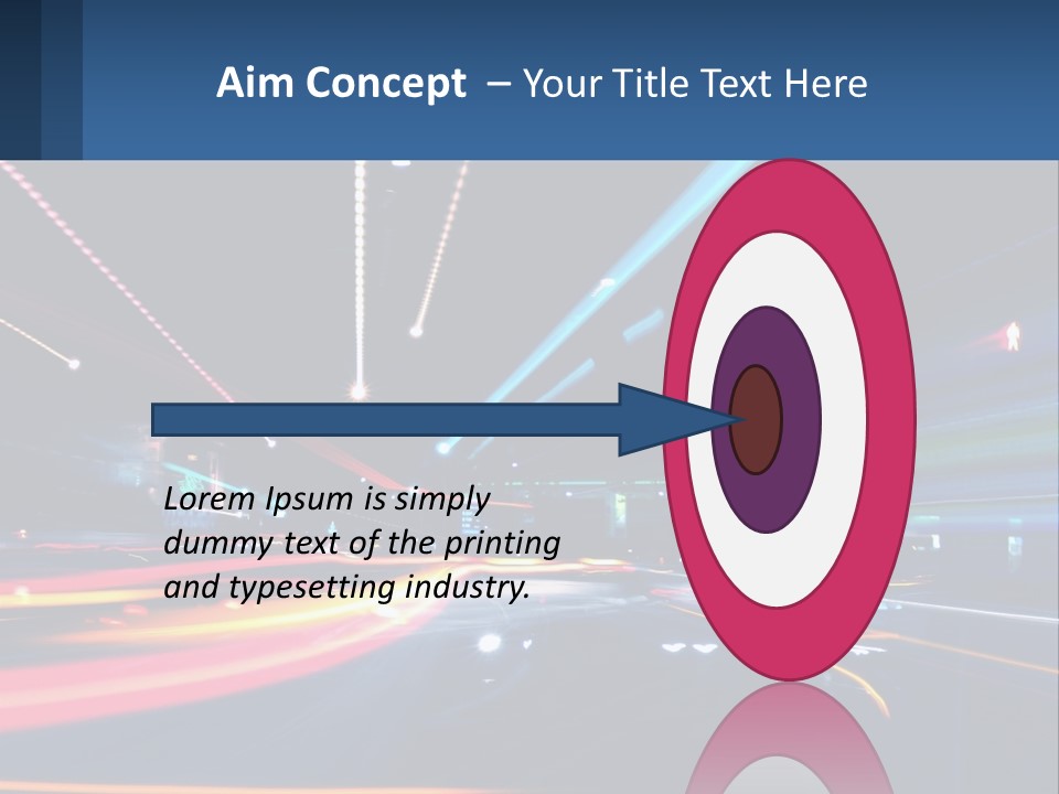 A Blurry Image Of A City Street At Night PowerPoint Template