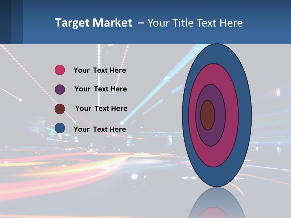 A Blurry Image Of A City Street At Night PowerPoint Template