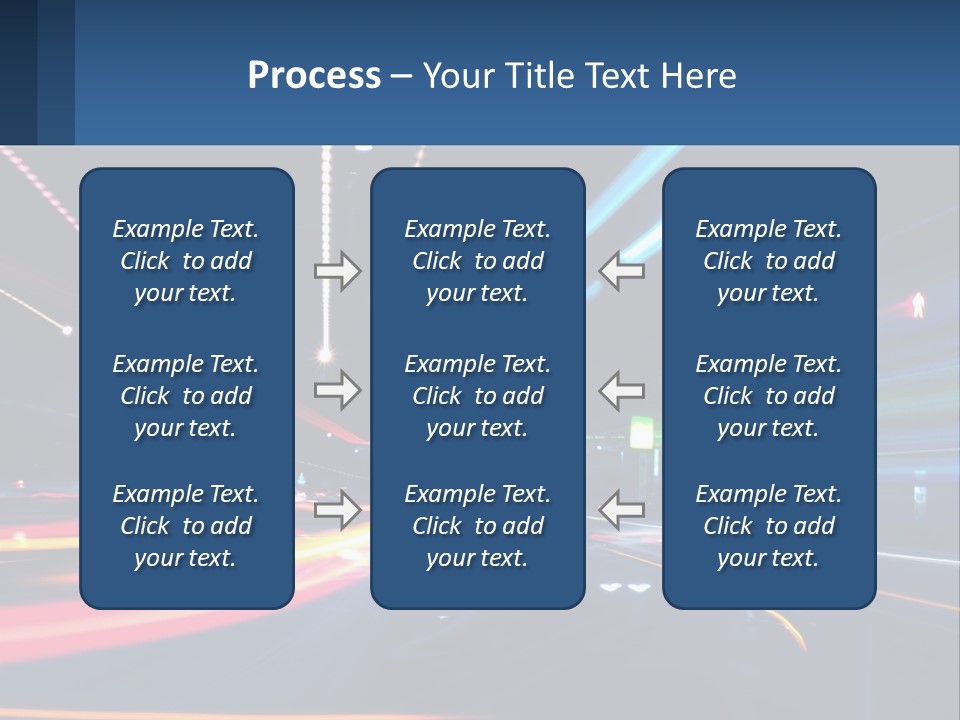 A Blurry Image Of A City Street At Night PowerPoint Template
