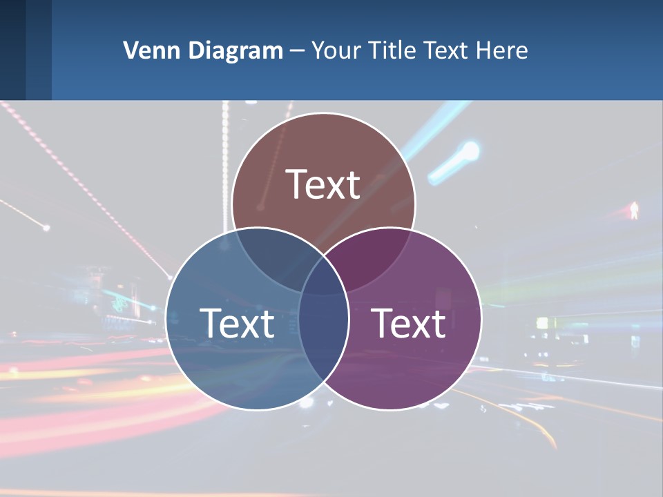 A Blurry Image Of A City Street At Night PowerPoint Template