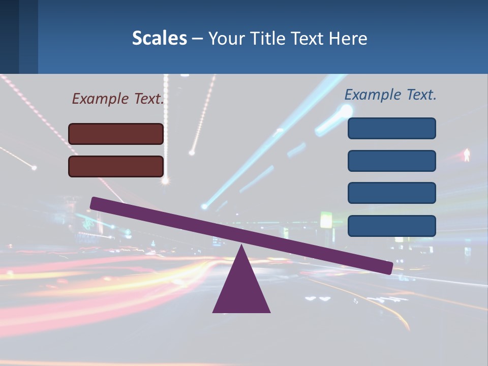A Blurry Image Of A City Street At Night PowerPoint Template