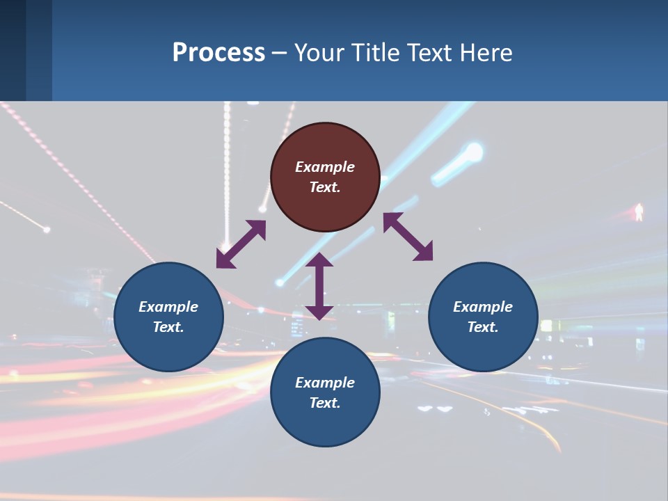 A Blurry Image Of A City Street At Night PowerPoint Template