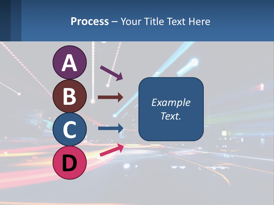 A Blurry Image Of A City Street At Night PowerPoint Template