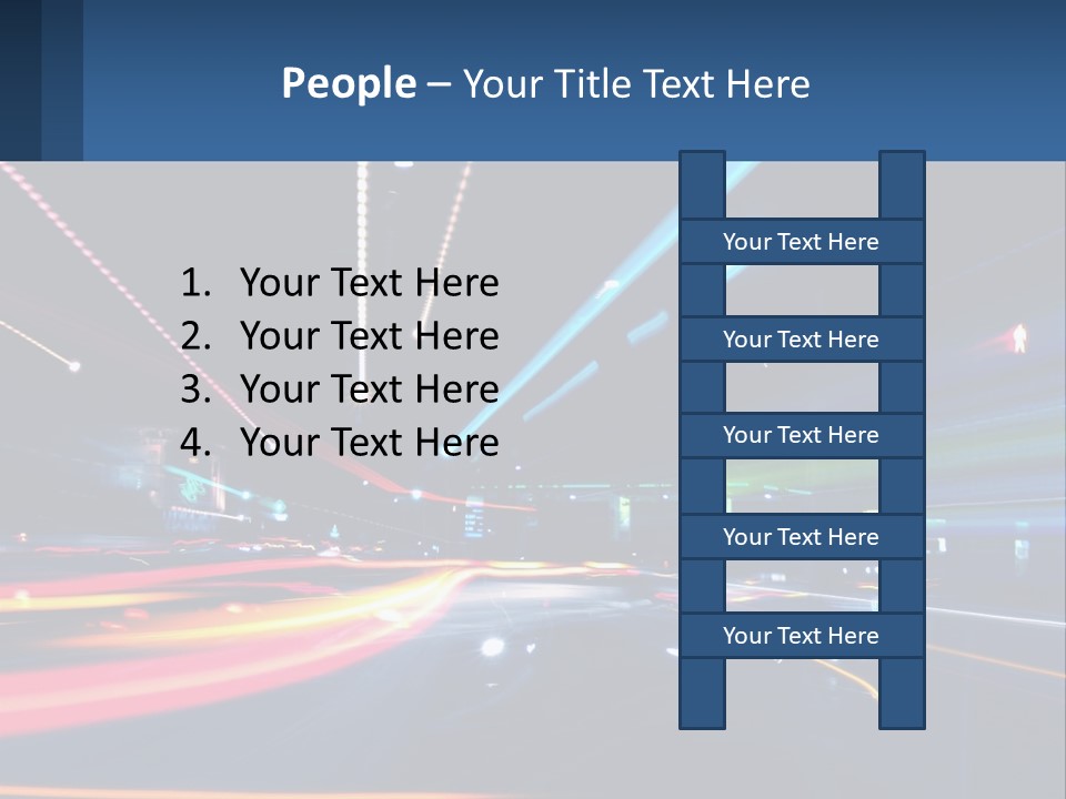A Blurry Image Of A City Street At Night PowerPoint Template